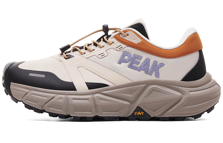 PEAK Cushioning Coverage Rebound Abrasion Resistant Breathable Slip Resistant Low top Running Shoes Men's Black Khaki