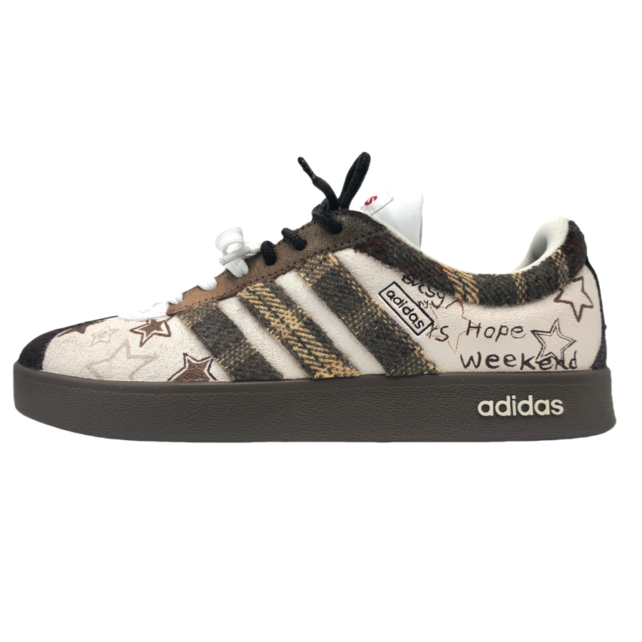 Adidas Adidas VL COURT 2.0 Slip Resistant Abrasion Resistant Low top Skateboard Shoes Unisex Tea Brown