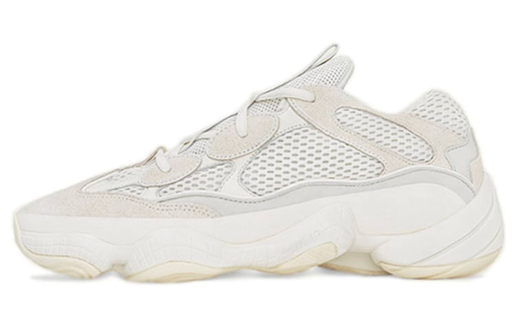 Adidas Originals Yeezy 500 Bone White Mesh, Synthetic Leather Low top Chunky Sneakers Unisex Bone White