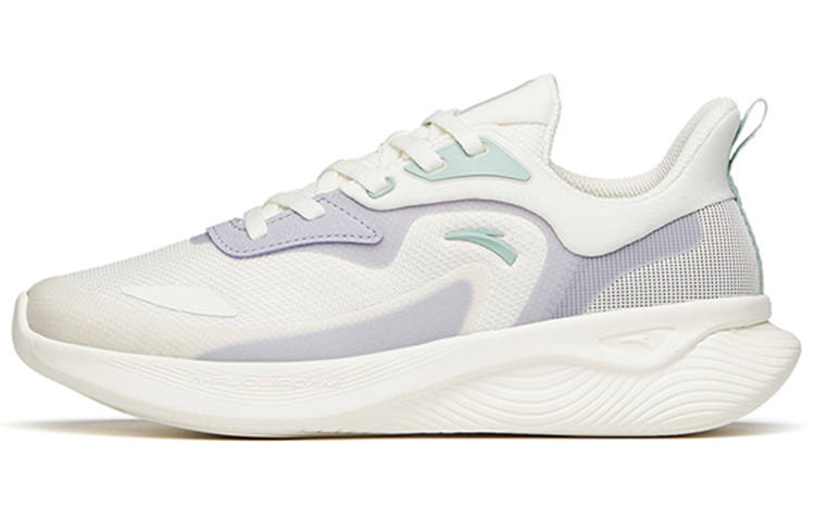 Anta Running Collection Cushioning Slip Resistant Abrasion Resistant Low top Running Shoes Women's White Purple