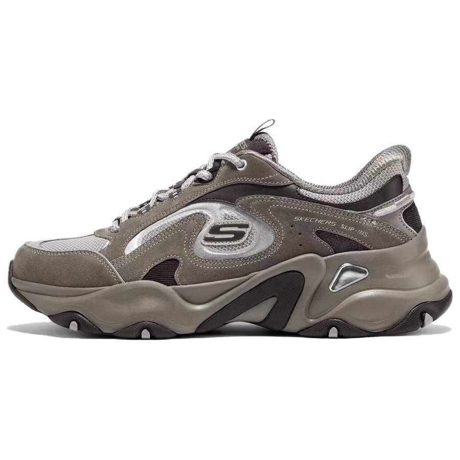 Skechers D'LITES 5.0 Low top Chunky Sneakers Men's Charcoal Gray Black