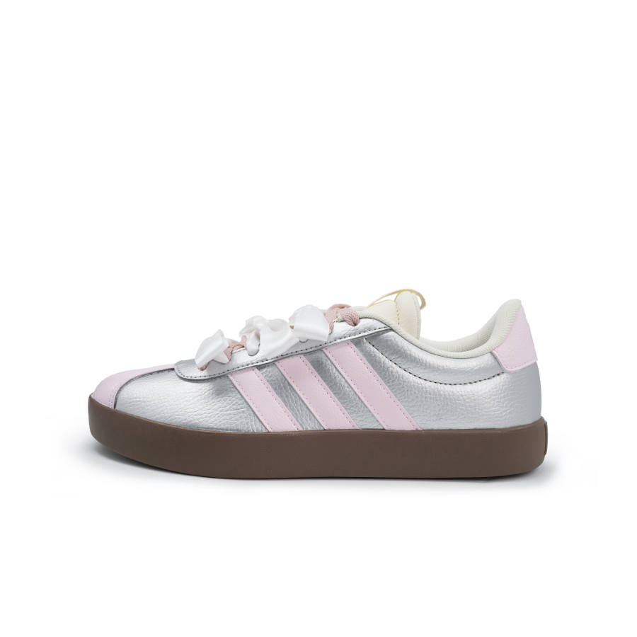 Adidas Adidas VL COURT 3.0 Octopus Party, Bubbles Pink Peach Slip Resistant Low top Skateboard Shoes Unisex Silver Pink