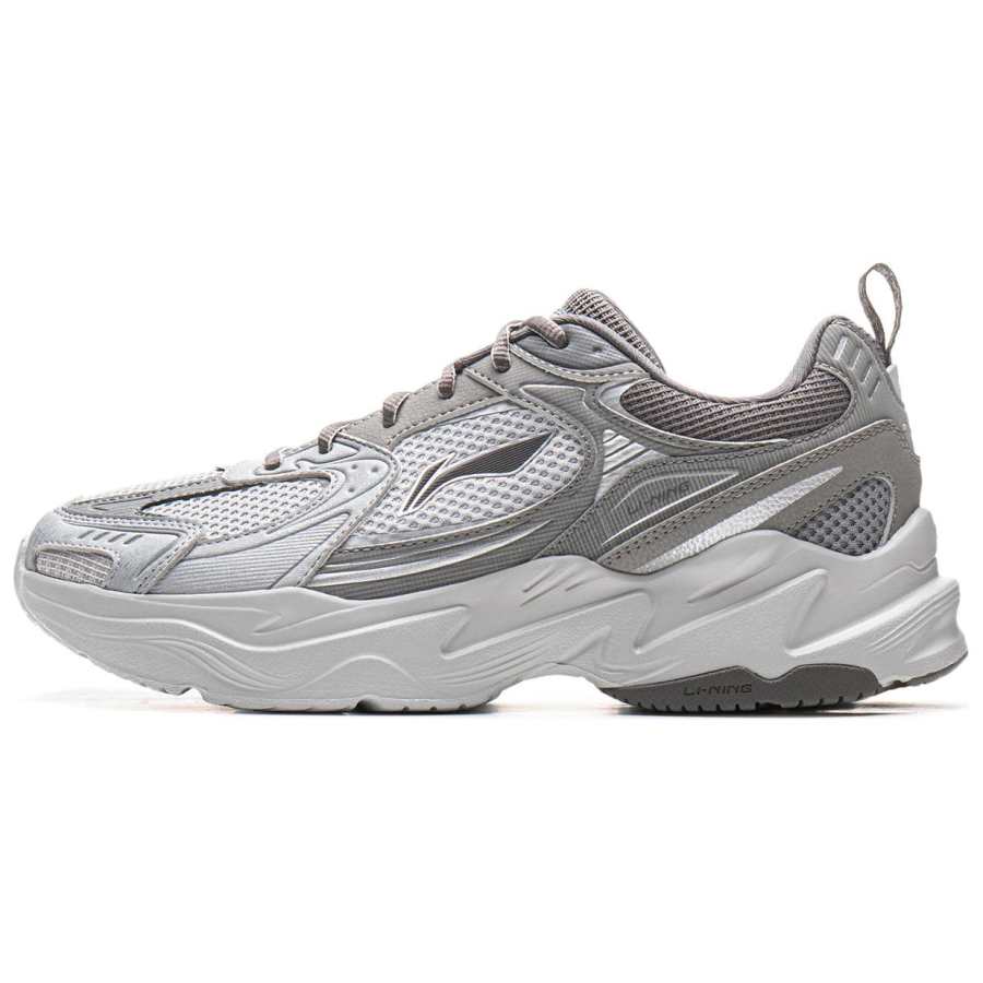 Li-Ning Li Ning Shooting Stars 2K Cushioning Slip Resistant Abrasion Resistant Support Low top Chunky Sneakers Men's Gray