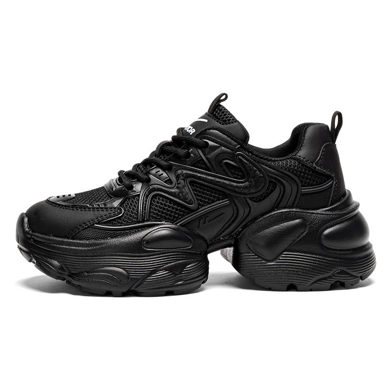 Warrior Slip Resistant, Breathable, Lightweight, Height Increasing Low top Chunky Sneakers Women's Black