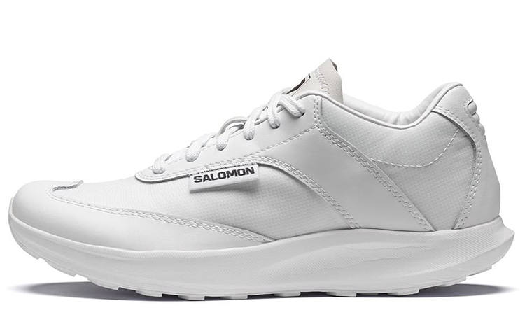 SALOMON x Comme Des GarÇons SR90 Textile, Leather Abrasion Resistant Low top Outdoor Shoes Unisex White