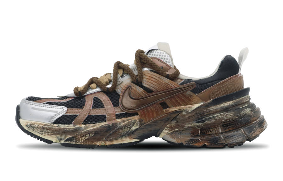 Nike Nike V2K Run Slip Resistant Abrasion Resistant Low top Running Shoes Women's Mud Yellow Brown