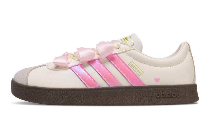 Adidas Adidas VL COURT 2.0 Monkey, Spring Letter Coverage Slip Resistant Low top Skateboard Shoes Unisex Pink