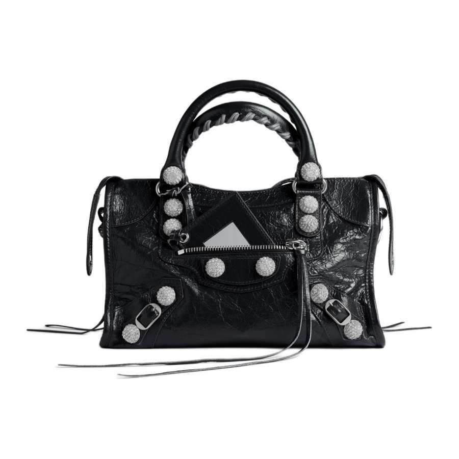 Balenciaga ArenaLe City Sheepskin Handbag Small Women's Black