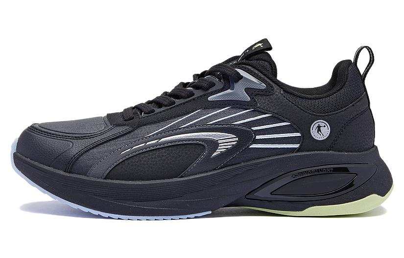 QIAODAN Cushioning Abrasion Resistant Slip Resistant Low top Running Shoes Men's Black Gray