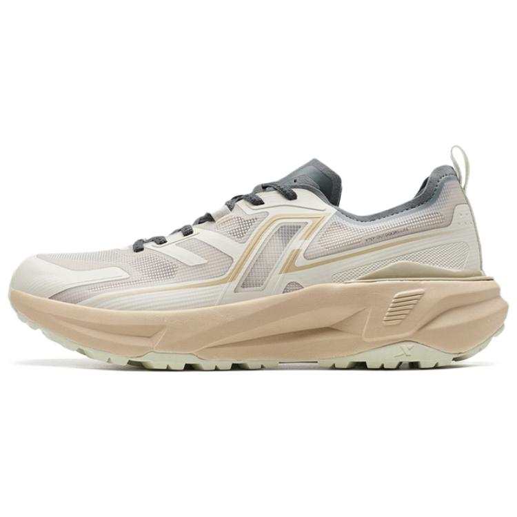 XTEP Abrasion Resistant Slip Resistant Low top Casual Running Shoes Men's White Sand Gray
