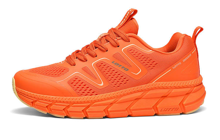 LOTTO Fabric Slip Resistant Low top Marathon Running Shoes Men's Neon Orange/Neon Yellow