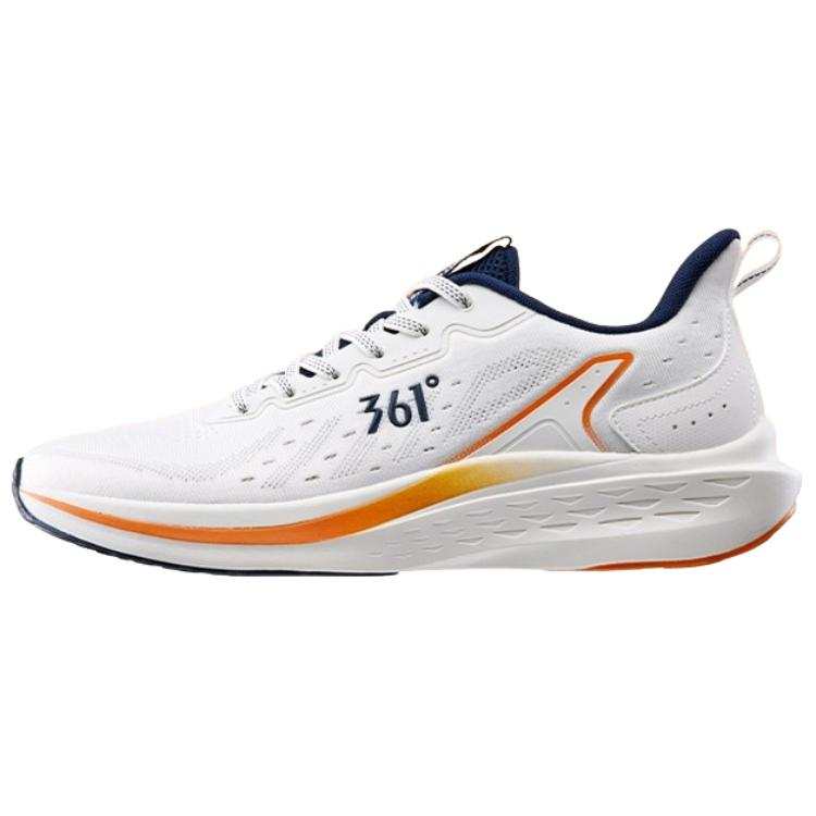 361° Cushioning Slip Resistant Abrasion Resistant Breathable Low top Running Shoes Men's White Orange Blue