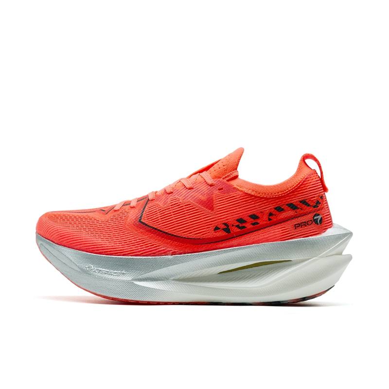 XTEP Low top Carbon Plate Marathon Training Race Running Shoes Women's Super Orange Black