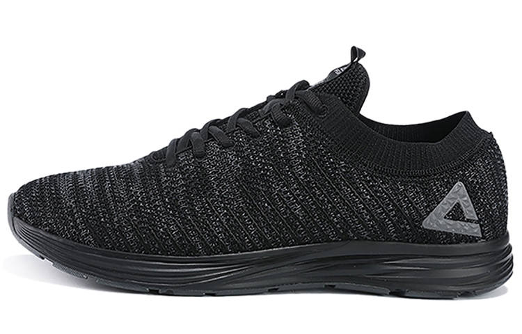 PEAK Qingyi Comfortable Fabric Cushioning Slip Resistant Cushioning Slip Resistant Low top Running Shoes Men's Black