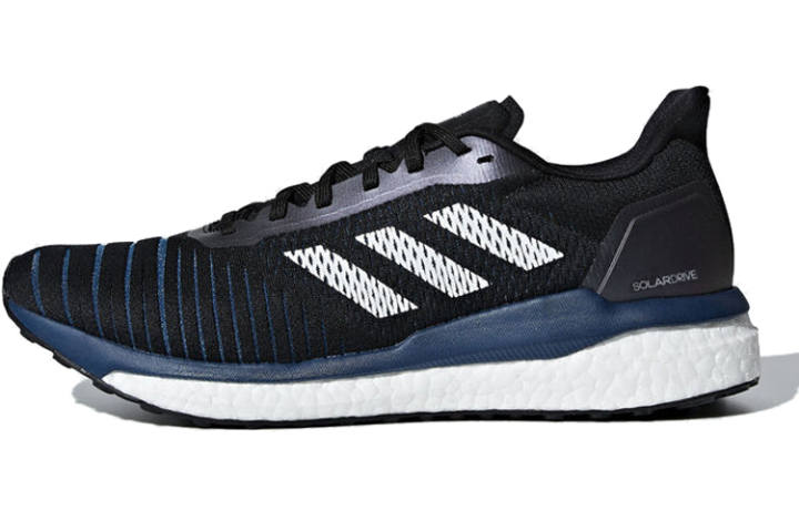 Adidas Adidas Solar Drive Slip Resistant Lightweight Non slip Lightweight Low top Marathon Running Shoes Men's Black Blue