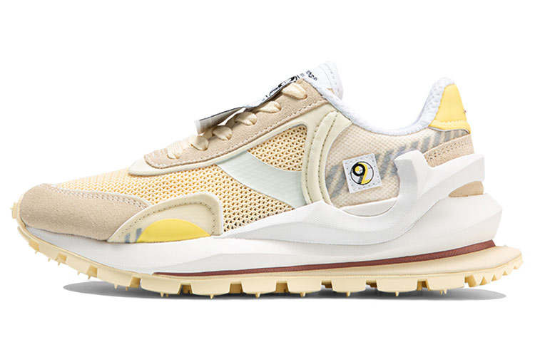 Li-Ning Li Ning Fangyuan Eternal Cushioning Slip Resistant Breathable Lightweight Low top Running Shoes Women's Vanilla Yellow