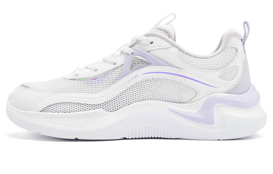 QIAODAN Cushioning Slip Resistant Abrasion Resistant Low top Running Shoes Women's Jordan White Hydrogen Purple