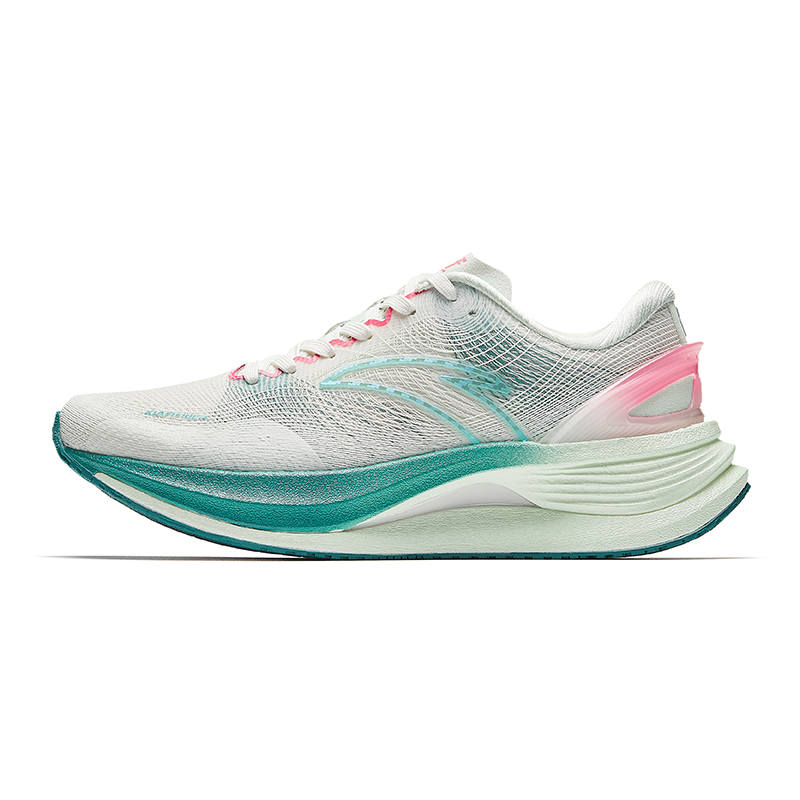 Anta Champion 3PRO Fabric Cushioning, Wear Resistant Low top Running Shoes Women's Gray Green Blue