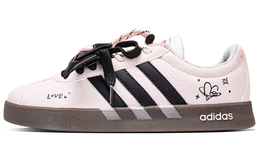 Adidas Adidas VL COURT 2.0 Berry Pink Party Synthetic Leather Abrasion Resistant Abrasion Resistant Low top Skateboard Shoes