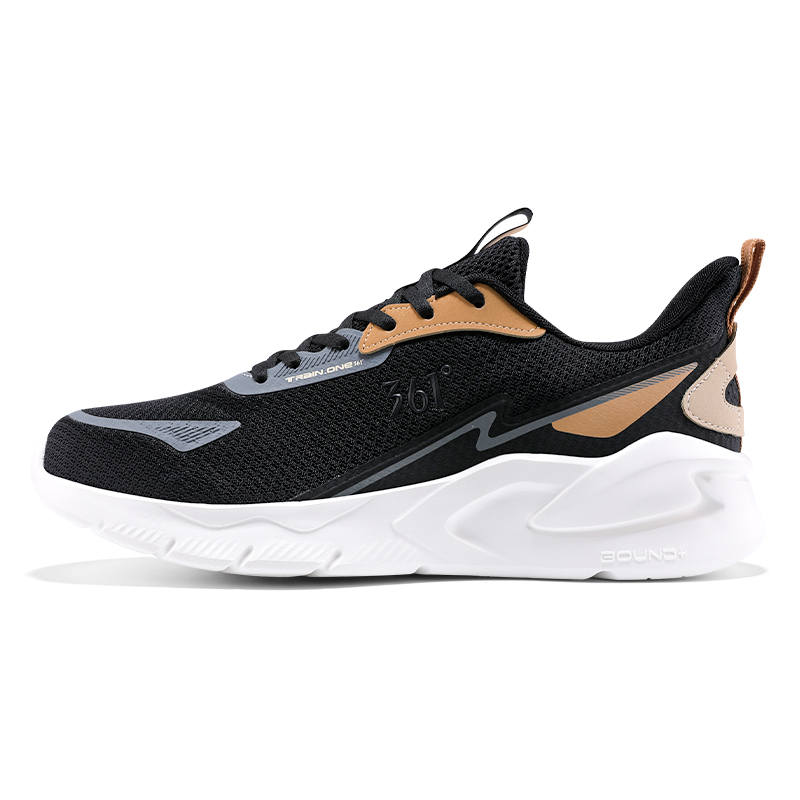 361° Cushioning Abrasion Resistant Breathable Low top Casual Running Shoes Men's Black Brown