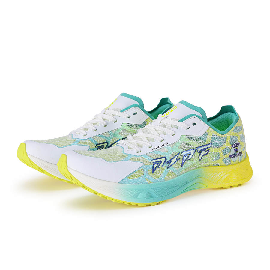 PZPF Cushioned Wear-Resistant Breathable Low-Top Full-Length Genuine Carbon Plate Running Shoes Unisex Yellow Green