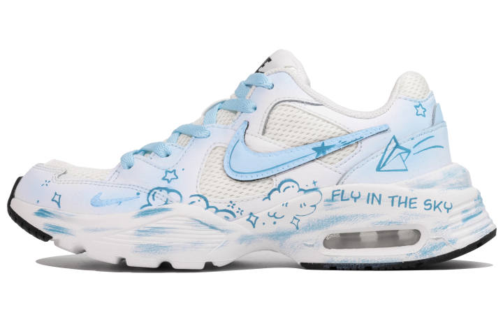 Nike Nike Air Max Fusion Slip Resistant Abrasion Resistant Low top Running Shoes Unisex White Blue