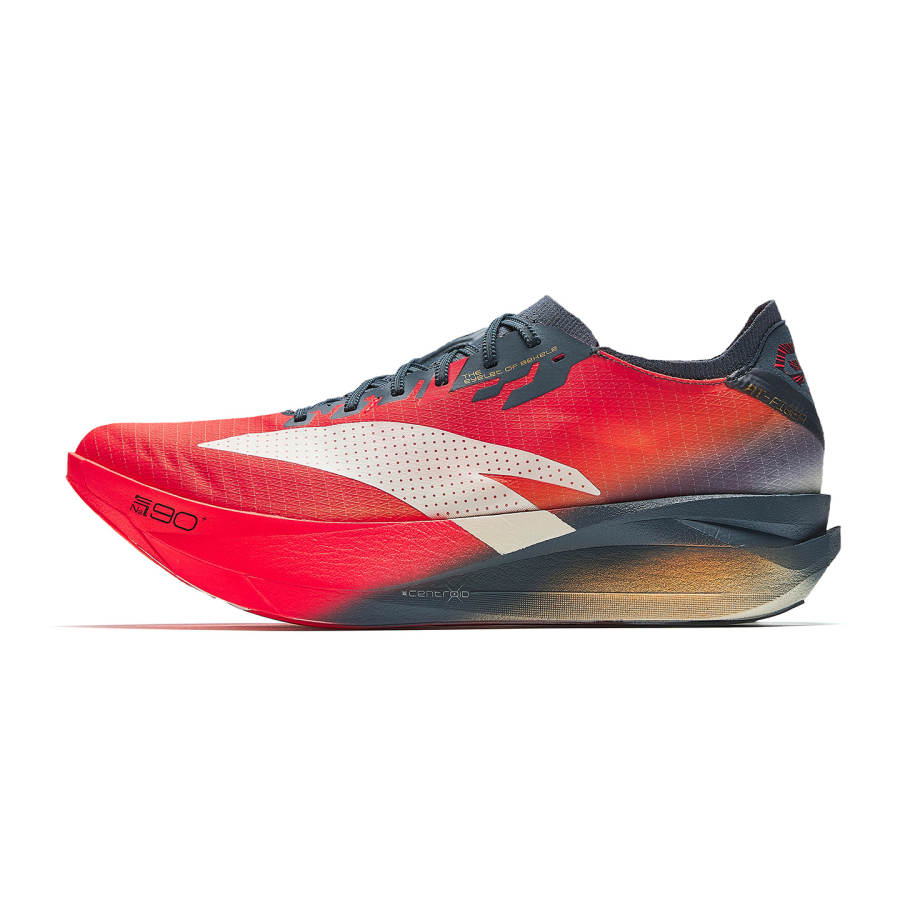 Anta C202 G9 2 Fabric Breathable Low top Marathon Running Shoes Men's Red Gray Yellow