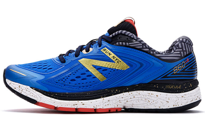 New Balance New Balance 860 Athleisure Textile, Artificial Leather Low top Running Shoes Men's Blue