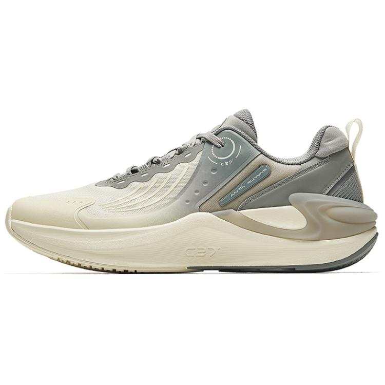 Anta C37+ Fabric Cushioning Rebound Low top Rubber An Ta C37 Casual Running Shoes Men's Beige Gray