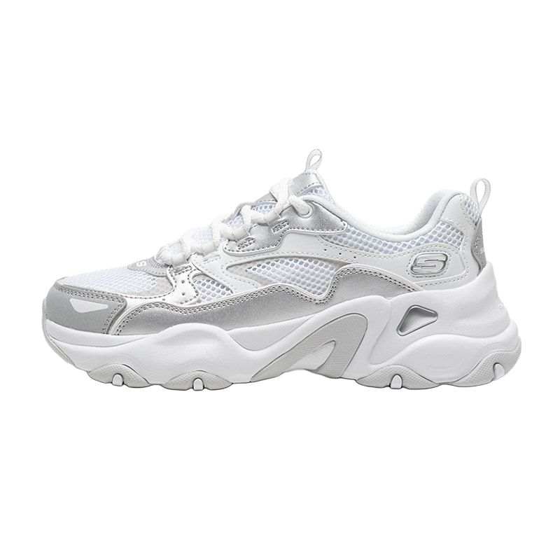 Skechers D'LITES 5.0 Low top Chunky Sneakers Women's Silver White