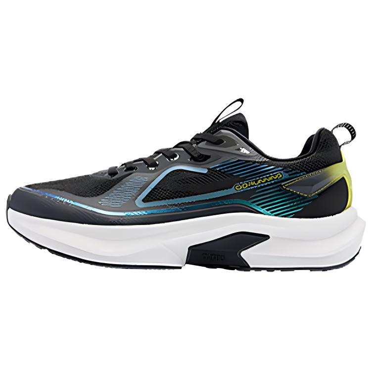 QIAODAN Fabric Slip Resistant Abrasion Resistant Low top Casual Running Shoes Men's Black Blue Green