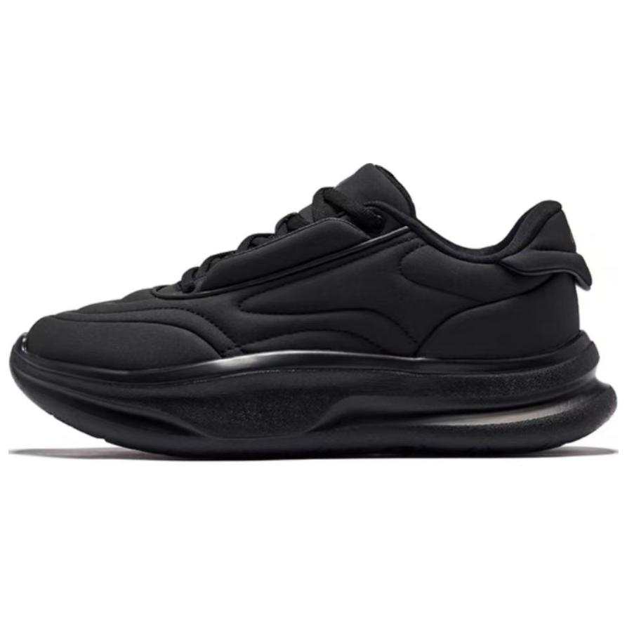 Erke Cushioning Height Increasing Low top Chunky Sneakers Women's Black