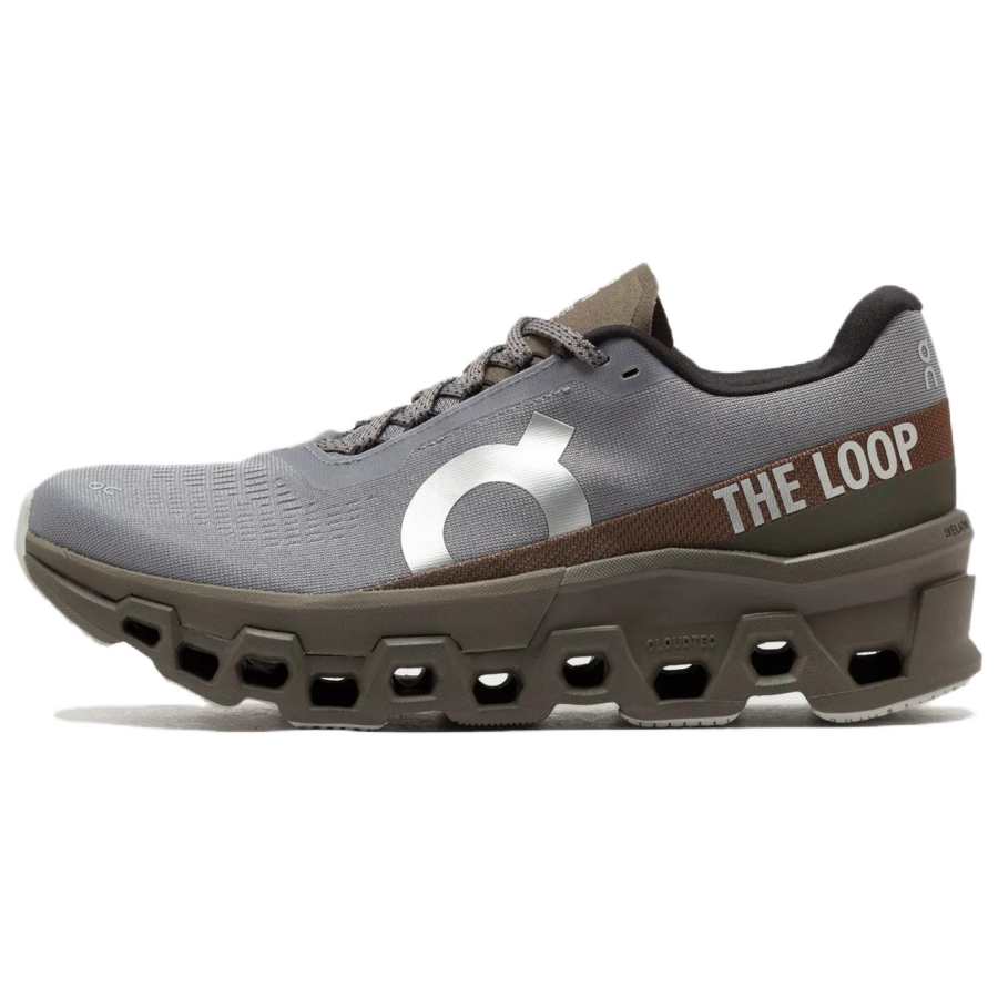 On Cloudmonster 2 The Loop Running Supply x Pleasures x On 'Mist Olive'