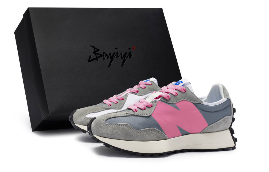 New Balance New Balance NB 327 Cushioning Slip Resistant Breathable Low top Running Shoes Unisex Heritage Gray Rose Red