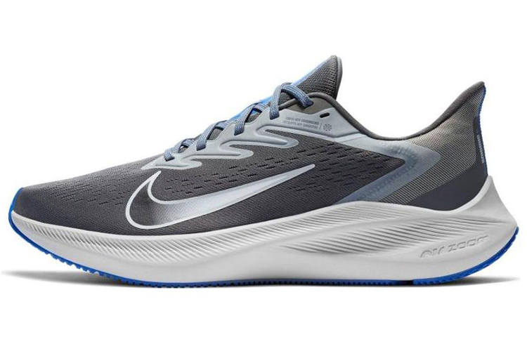 Nike Nike Zoom Winflo 7 Cushioning Anti-Slip And Wear-Resistant Low-Top Casual Running Shoes Men's Gray Blue
