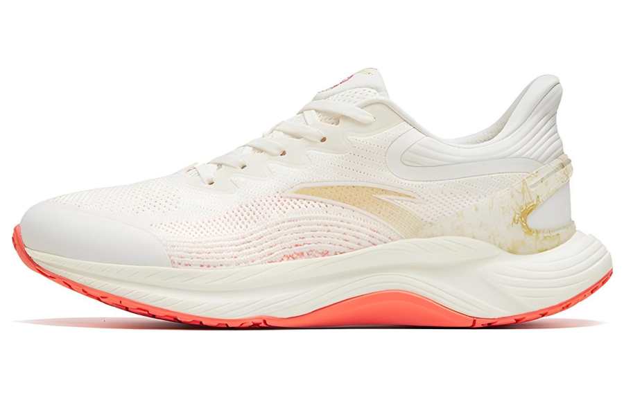 Anta Gen 3.0 Comfortable Cushioning Slip Resistant Abrasion Resistant Low top Running Shoes Men's White Red