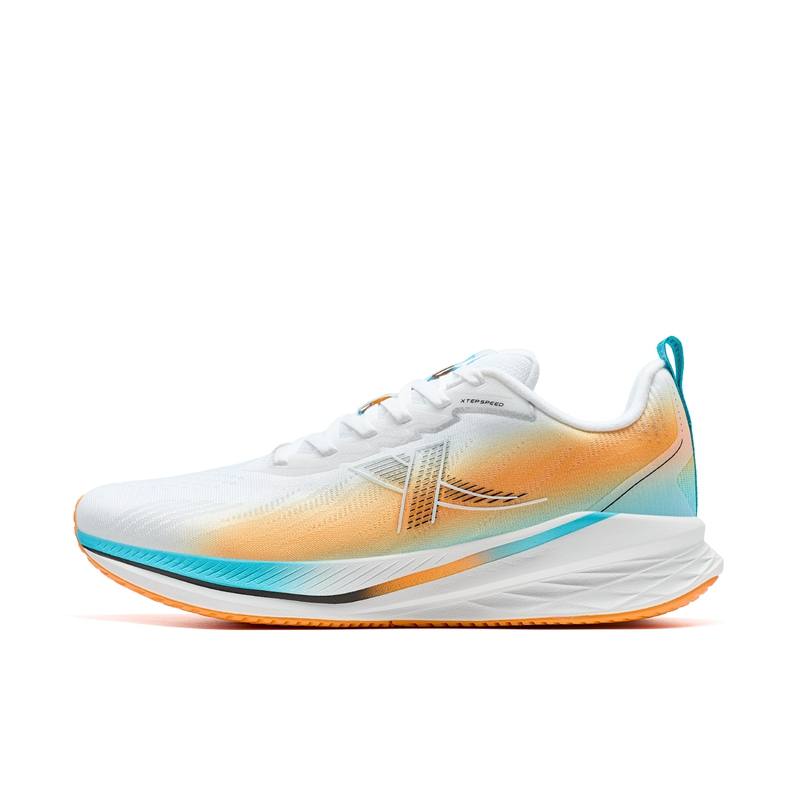 XTEP 5.0LITE Cushioning Slip Resistant Abrasion Resistant Low top Running Shoes Men's White Orange