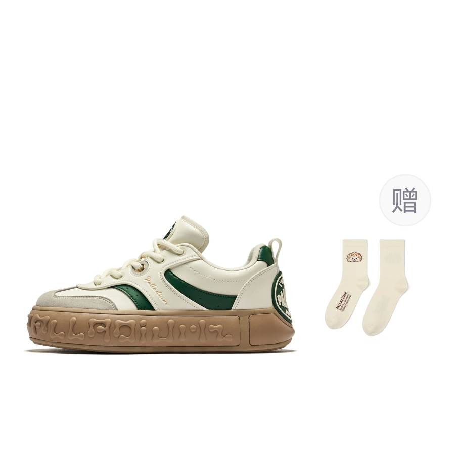 Palladium German Army Trainers Music Note Shoes Low top Skateboard Shoes Unisex Green White