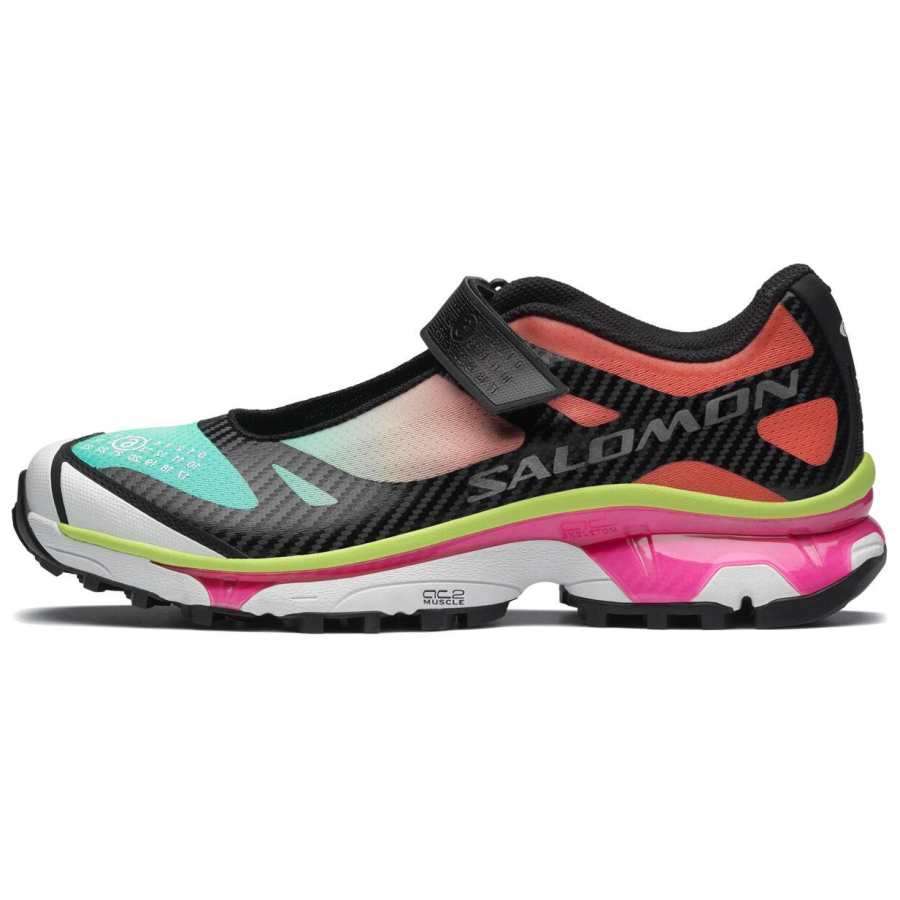 SALOMON x MM6 Maison Margiela Flat Mary Jane Shoes Women's Sonic Green Fresh Pink