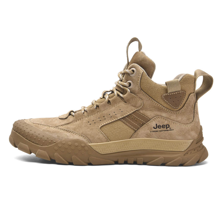 Jeep Abrasion Resistant Breathable Mid top Outdoor Shoes Men's Khaki