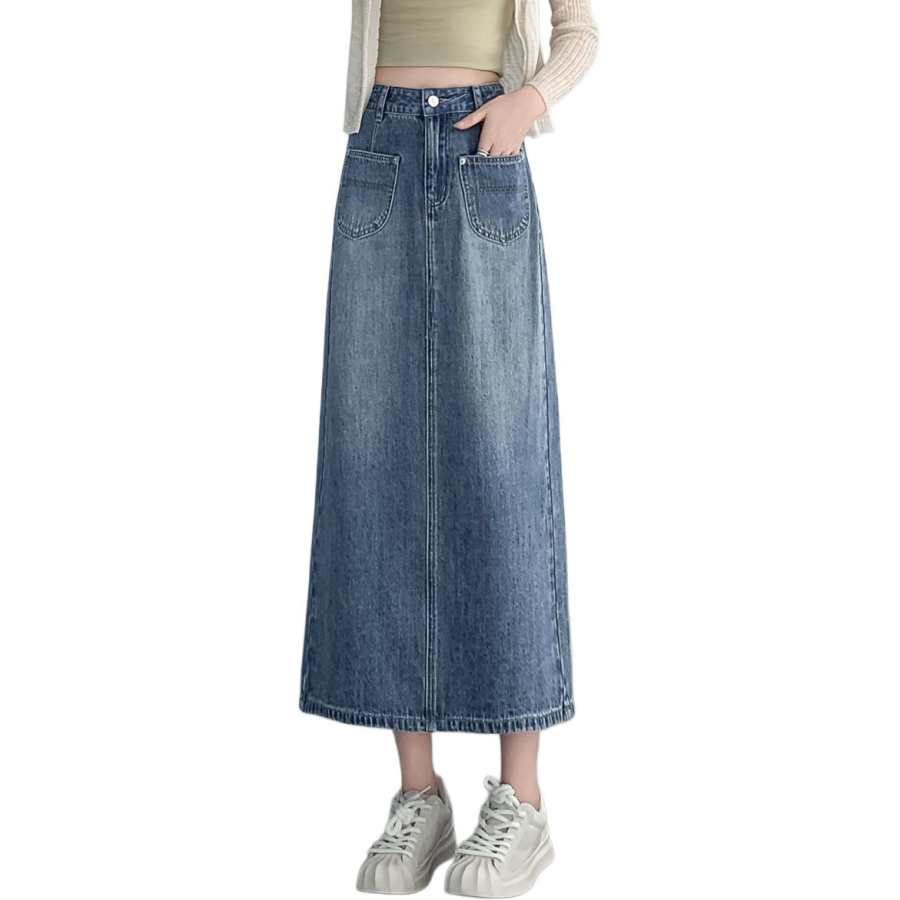 Tonlion Denim Long Skirt Women's