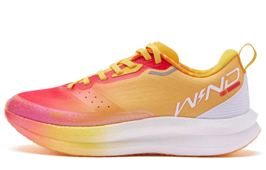 QIAODAN Strong Wind SE Cushioning Rebound Low top Running Shoes Women's Tomato Red Glaze Yellow