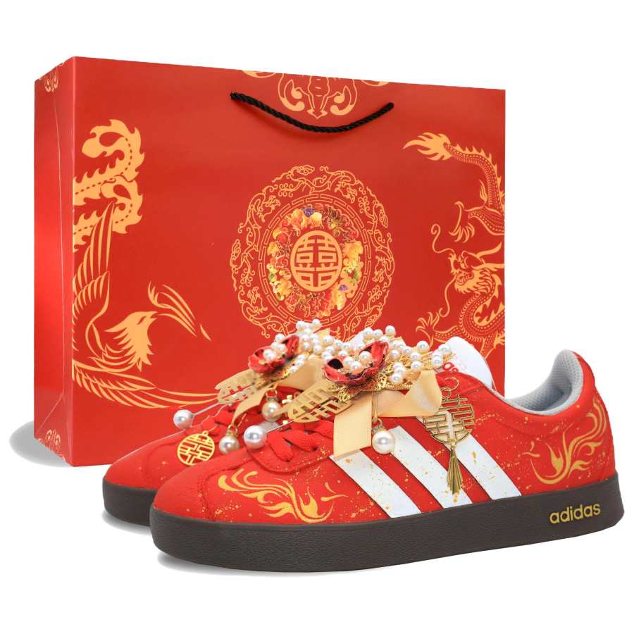 Adidas Adidas VL COURT 2.0 German Army Trainers Women's Low Top Red/Gold/Brown