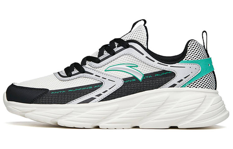 Anta Running Collection Slip Resistant Abrasion Resistant Low top Running Shoes Men's White Black Green