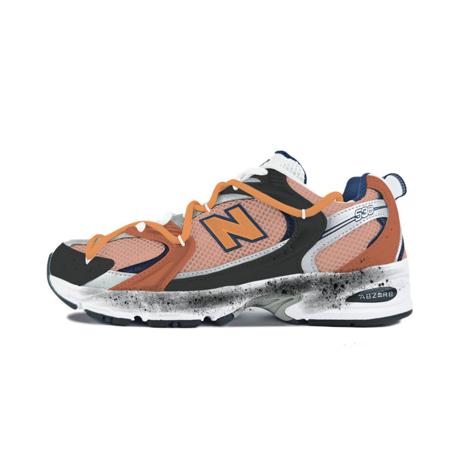 New Balance New Balance NB 530 Abrasion Resistant Low top Running Shoes Unisex White Orange