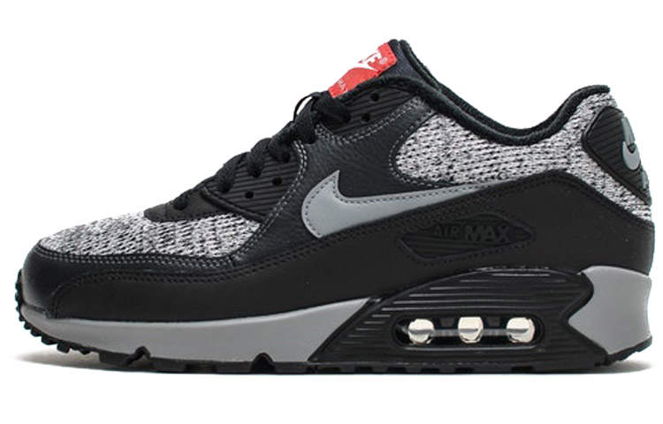 Nike Nike Air Max 90 Comfortable And Breathable Synthetic Leather, Textile Low top Running Shoes Men's Black Gray Red