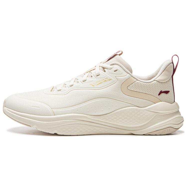 Li-Ning Li Ning Liuyun Cushioning, Wear Resistant Low top Running Shoes Women's Beige