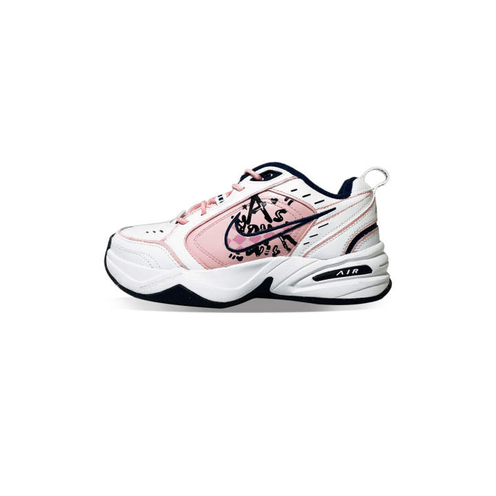 Nike Nike Air Monarch 4 Slip Resistant, Abrasion Resistant, Height Increasing Low top Chunky Sneakers Unisex White Pink