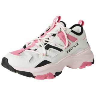 XEXYMIX Abrasion Resistant Low top Chunky Sneakers Women's Pink White