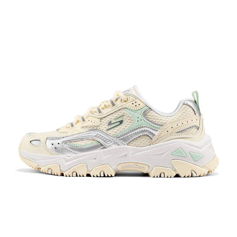 Skechers Abrasion Resistant Breathable Height Increasing Low top Outdoor Shoes Women's Silver Multicolor